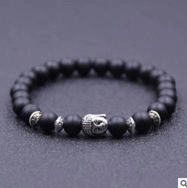 Matte Crystal Bracelet with Buddha Bead - Serenevi