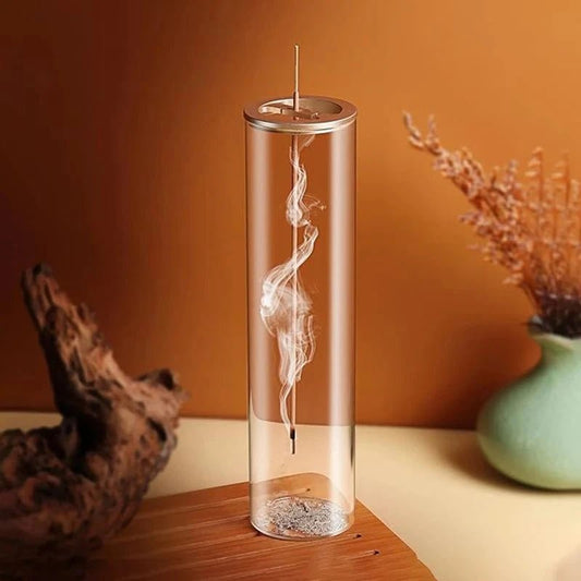 Modern Glass Incense Burner/Holder with Removable Glass Ash Catcher - Serenevi