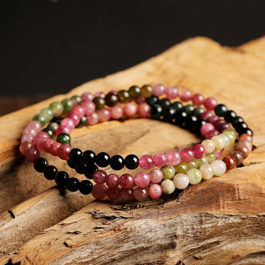 Multicolor Tourmaline Bracelet – Chakra Healing Crystal Jewelry - Serenevi
