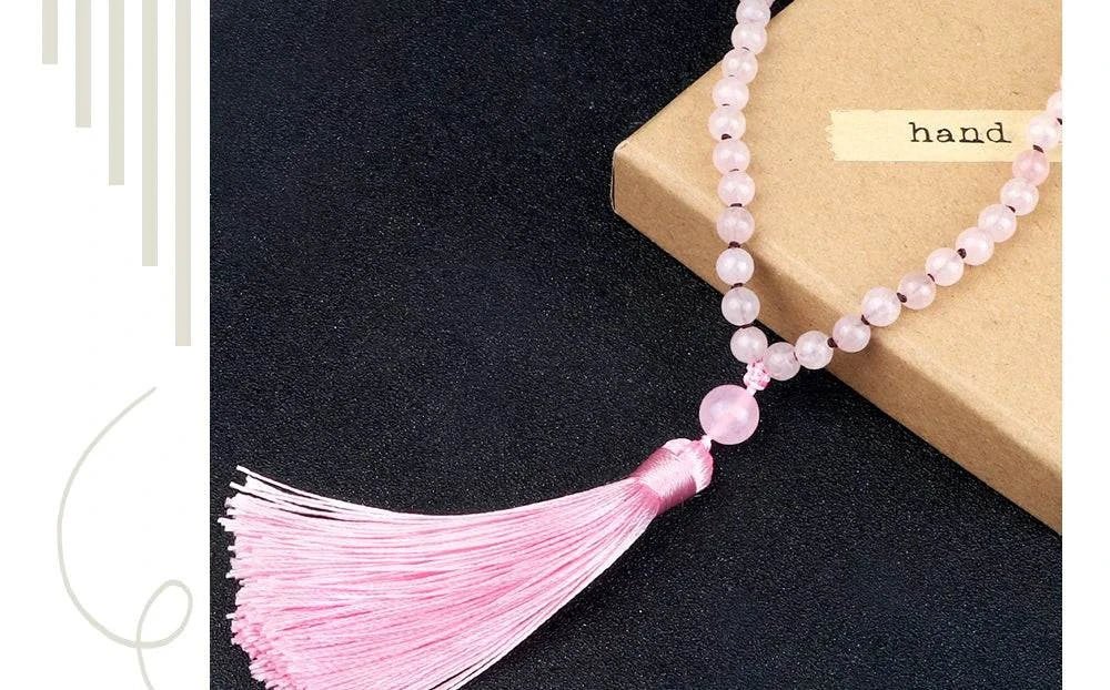 Rose Quartz stretchable Mala - Serenevi