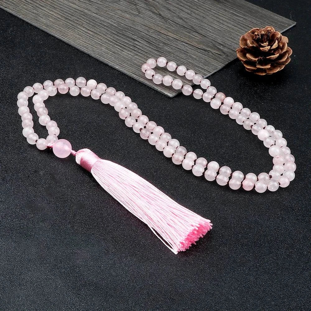 Rose Quartz stretchable Mala - Serenevi