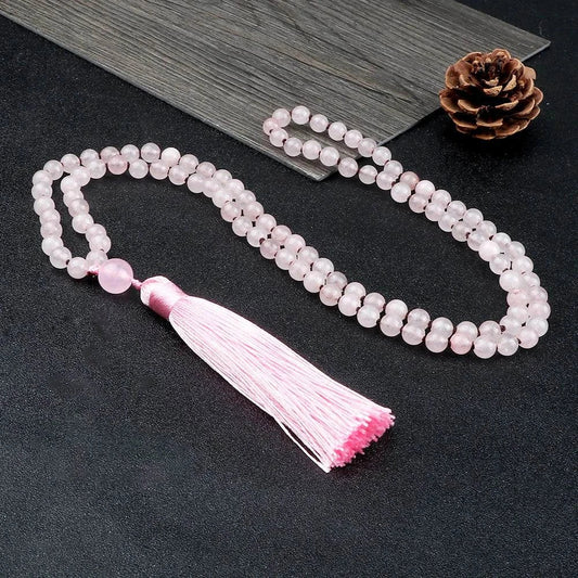 Rose Quartz stretchable Mala - Serenevi