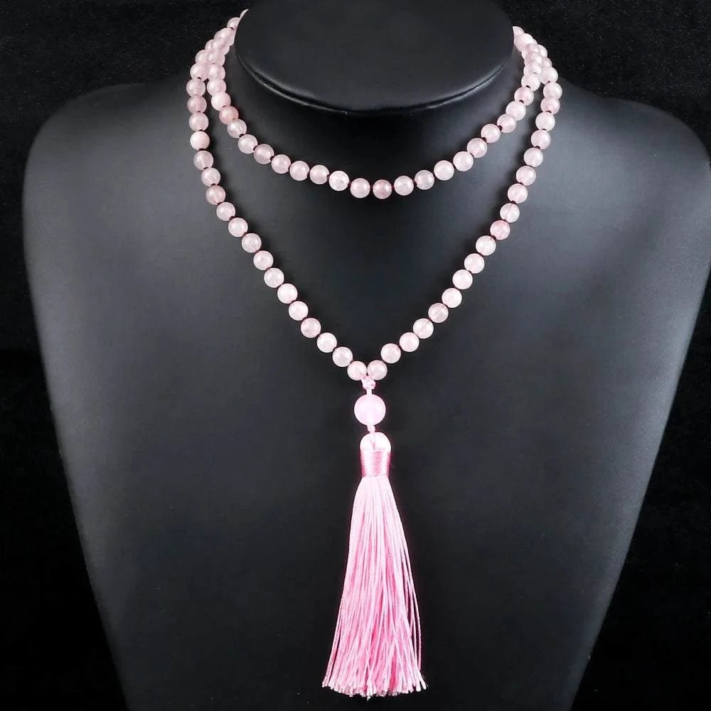 Rose Quartz stretchable Mala - Serenevi