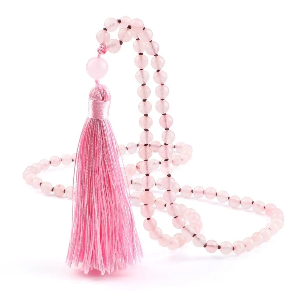 Rose Quartz stretchable Mala - Serenevi