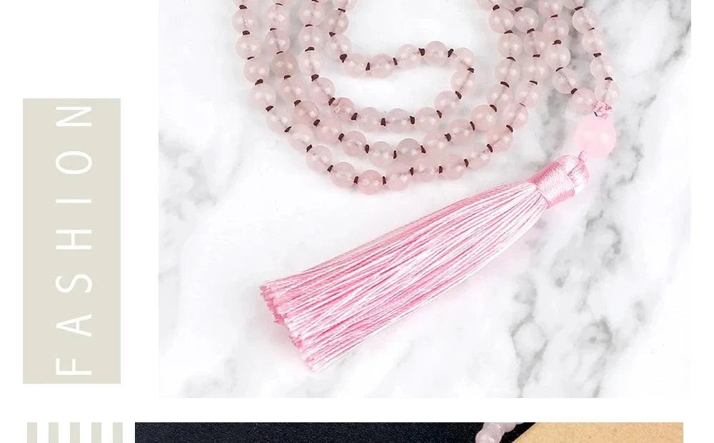 Rose Quartz stretchable Mala - Serenevi