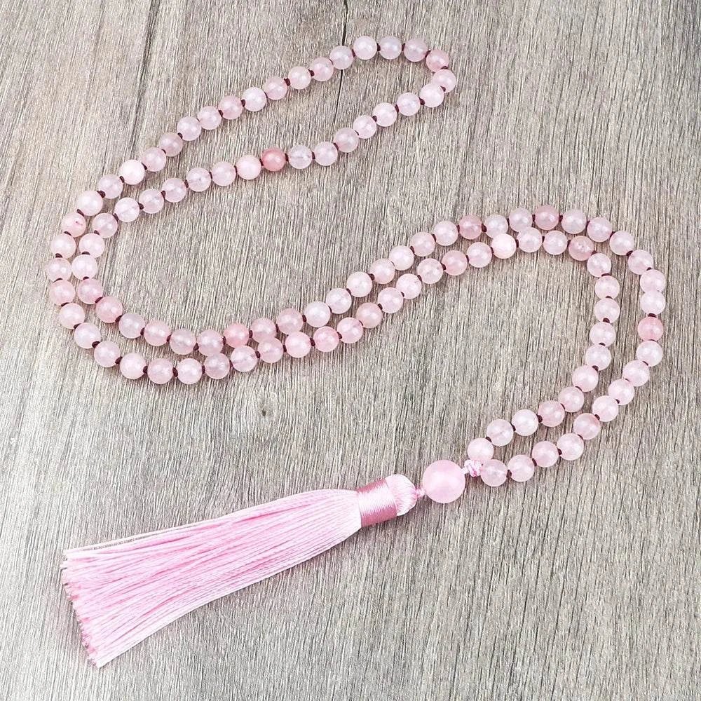 Rose Quartz stretchable Mala - Serenevi