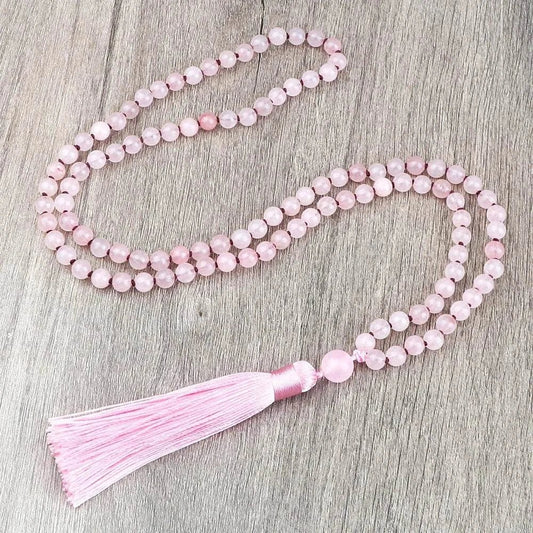 Rose Quartz stretchable Mala - Serenevi