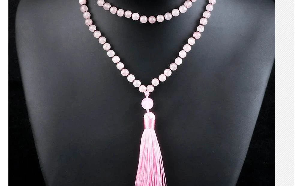 Rose Quartz stretchable Mala - Serenevi