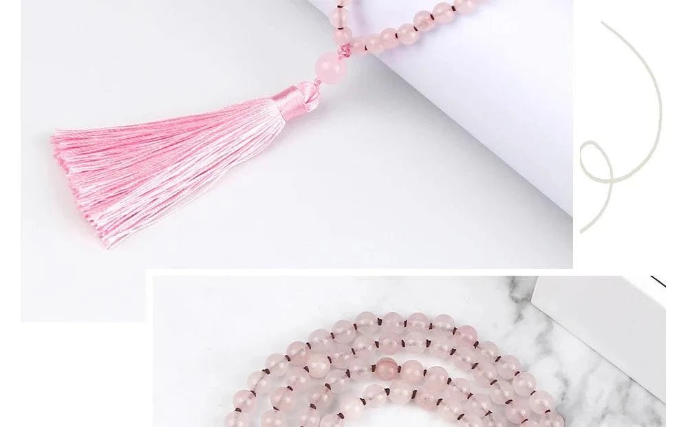 Rose Quartz stretchable Mala - Serenevi