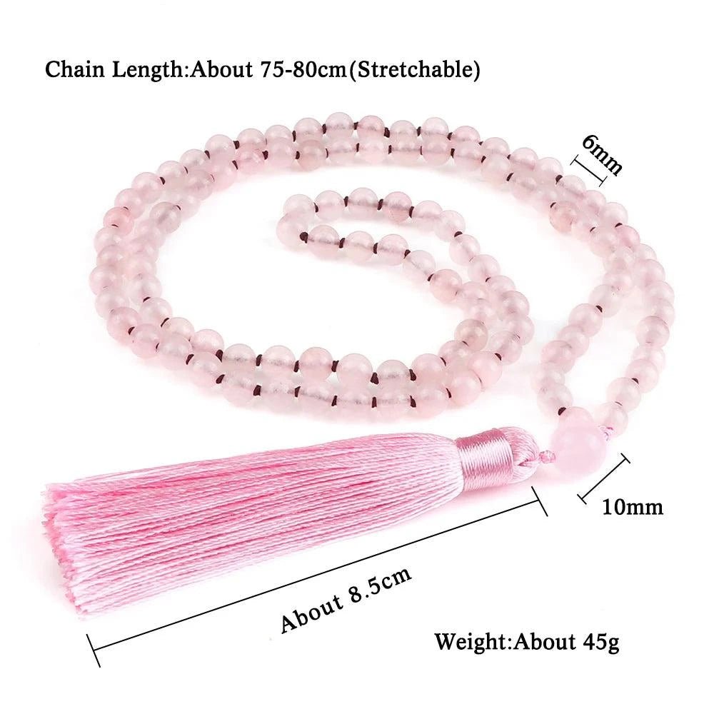 Rose Quartz stretchable Mala - Serenevi