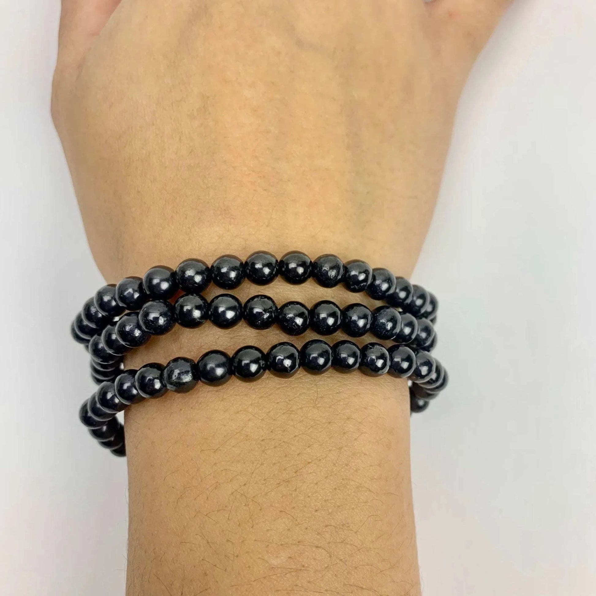 Shungite Stretch Bracelet | Rounded Beads 6mm | Russia - Serenity Factory