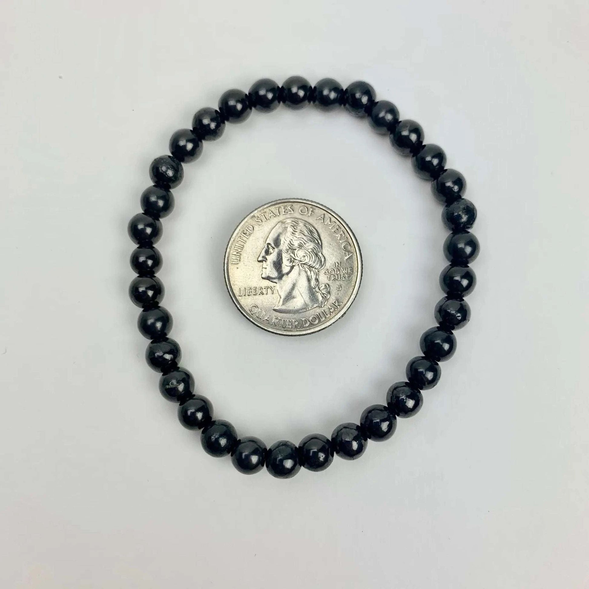 Shungite Stretch Bracelet | Rounded Beads 6mm | Russia - Serenity Factory