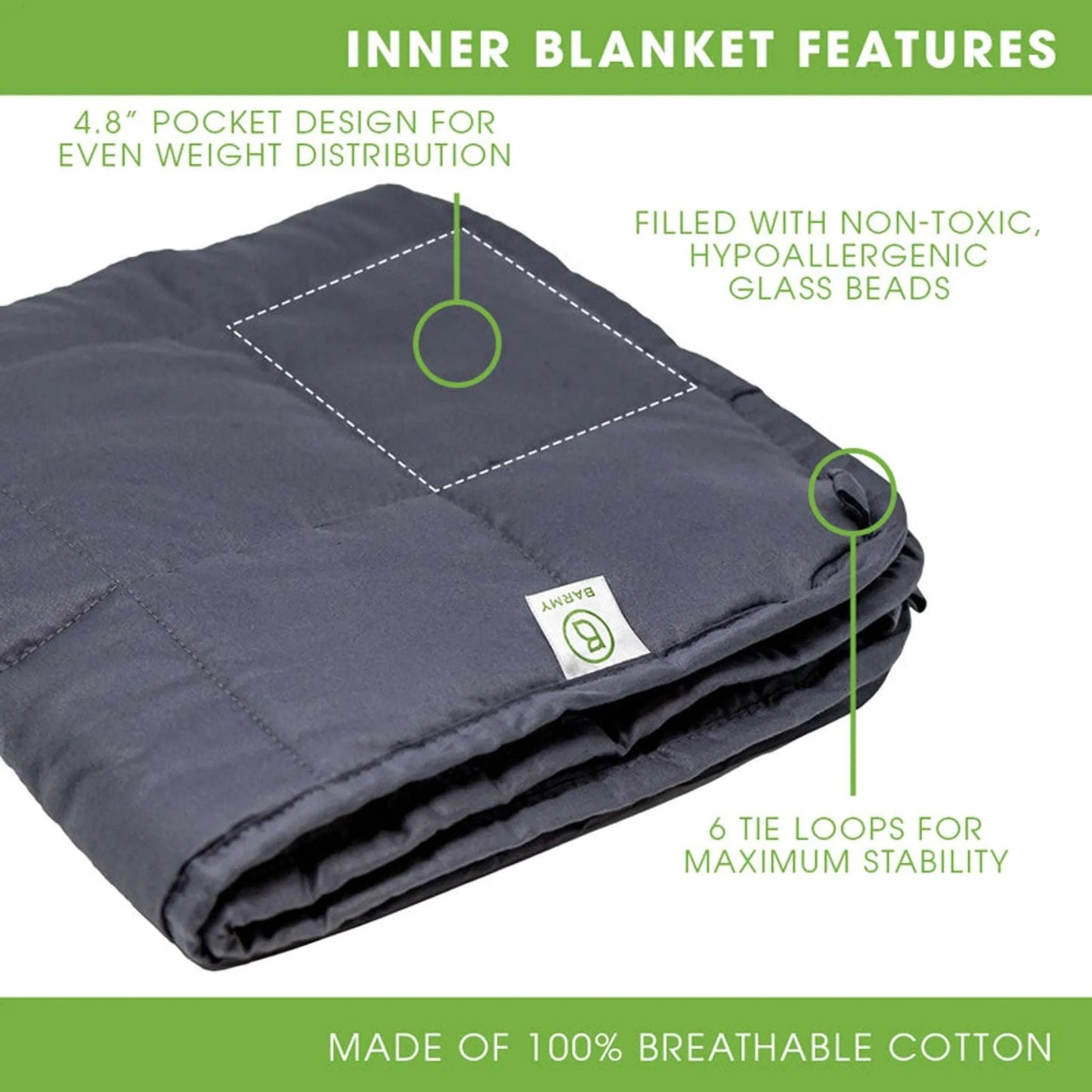 Weighted Lap Blanket, Sensory Blanket for Relaxation & Focus, 6 lbs 48x24 in. - Serenity Factory