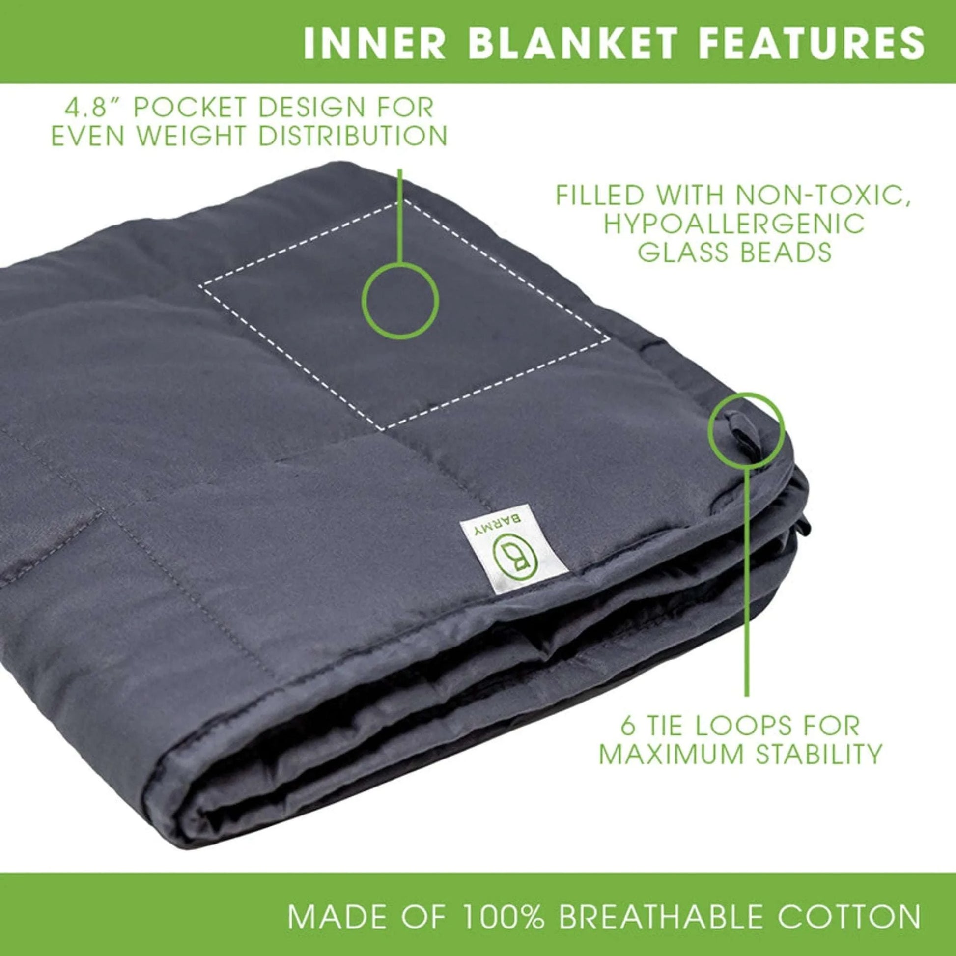 Weighted Lap Blanket, Sensory Blanket for Relaxation & Focus, 6 lbs 48x24 in. - Serenity Factory